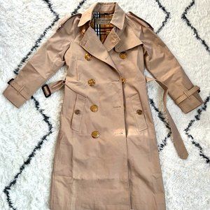 New Burberry Eastheath Bird Trench Coat US Size 2 Small Women's